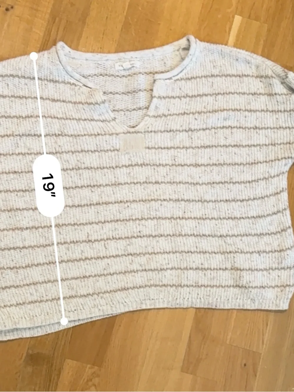 Blu Pepper Cream Sweater with Tan Stripes - Picture 7 of 8